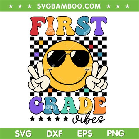 First Grade Vibes Hippi Svg Png St Grade Teacher Svg