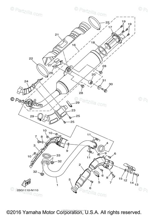 Yamaha Atv 2016 Oem Parts Diagram For Exhaust