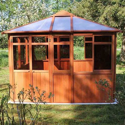 Solarus 10 5 Ft W X 10 5 Ft D Wood Permanent Gazebo Gazebo Patio