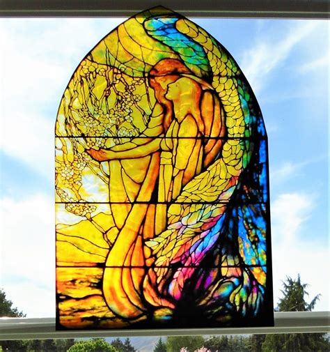 Guiding Angel Window Cling Tiffany Style Stained Glass Etsy In 2021