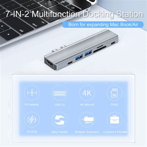Многопортовая док-станция 7 в 2 с USB2.0/3.0, PD, HDMI и SD/TF ...