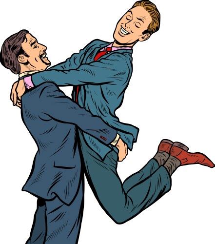 Interracial Gay Couple Kissing Cartoon Royalty Free Vector