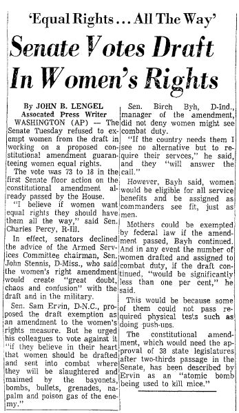 Congress Passed the Amendment for Women’s Equal Rights in 1972