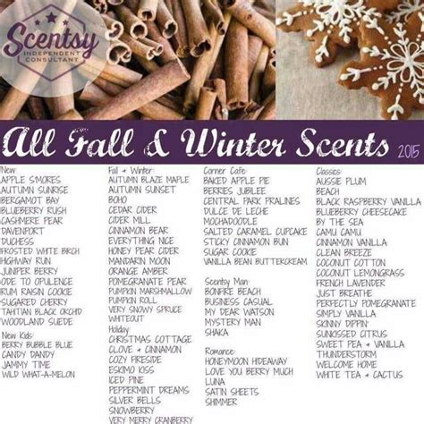 Scentsy Fall/Winter scent list! Order yours today at https://astaten28.scentsy.us #scentsy #fall ...