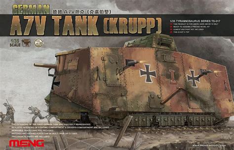 MENG TS 017 MODEL 1/35 GERMAN A7V TANK (KRUPP) #MG TS 017 Hobby Model ...