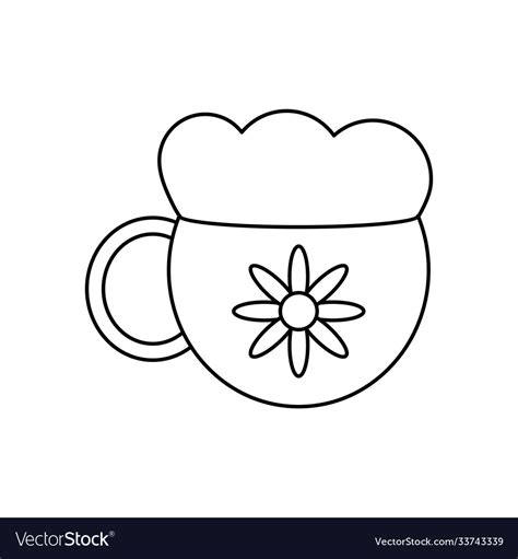 Hot Chocolate Mug Icon Line Style Royalty Free Vector Image