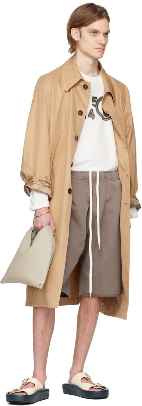 MM6 Maison Margiela Gray Bonded Shorts MM6 Maison Margiela