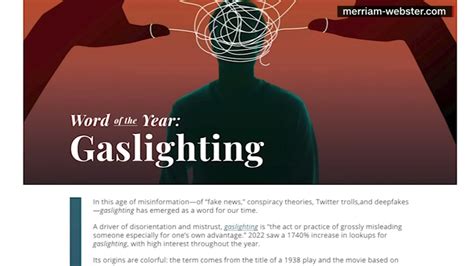 Gaslighting Is Merriam Websters Word Of The Year For 2022 Abc11
