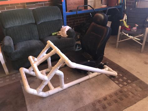 My Homemade Sim Racing Rig Created From Pvc Pipes And An Actual Car