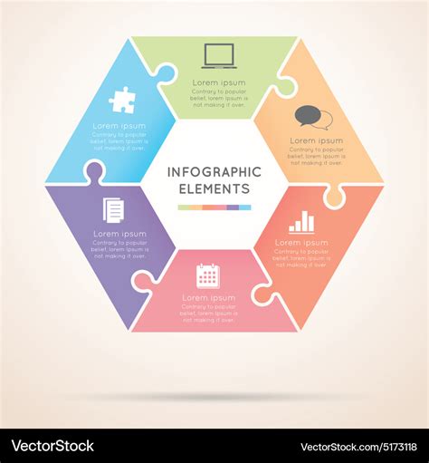 Hexagon infographic template Royalty Free Vector Image