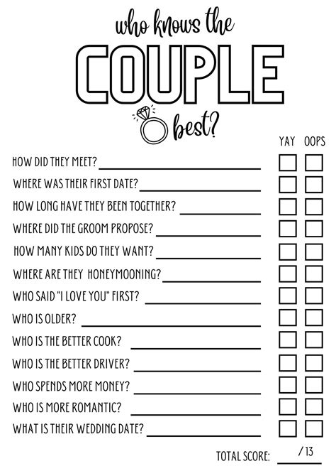 Couples Wedding Shower Game Etsy