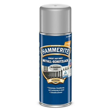 Hammerite Metall Schutzlack Silber 400 ml Glänzend Lösemittelhaltig