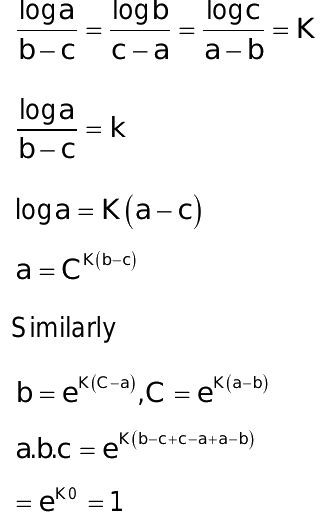 Loga B C Logb C A Logc A B Then A B C