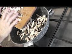 In Transparent Peignoir Without Panties And Bra Nude Milf Frina Continues To Cook Naked In