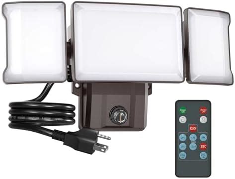 Olafus 55W Plug In Flood Lights Dusk To Dawn Outdoor Lighting IP65