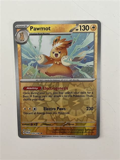 Pawmot Reverse Holo Pokemon Card 076 198 EBay