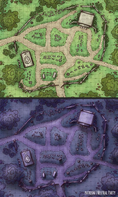 [oc][art]forest Graveyard Battlemap R Dnd