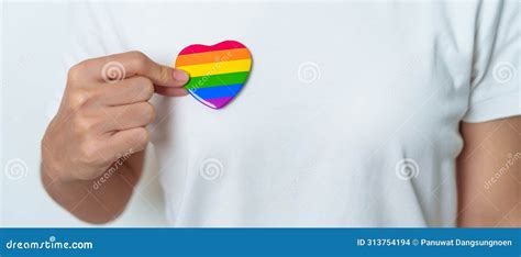 Lgbt Pride Month Concept Or Lgbtq Or Lgbtqia With Rainbow Heart Shape For Lesbian Gay