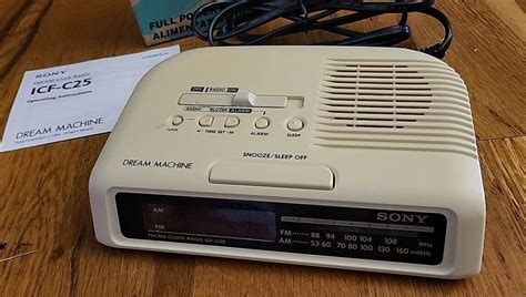 Vtg Nos Sony Icf C White Dream Machine Fm Am Alarm Clock Radio