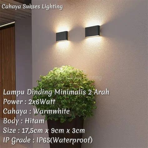 Jual Lampu Dinding Minimalis Outdoor 2Arah 2x6Watt LED Anti Air