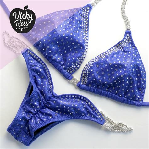 Npc Ifbb Competition Bikini Suit Sapphire Blue Vicky Ross Fit