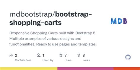 GitHub Mdbootstrap Bootstrap Shopping Carts Responsive Shopping