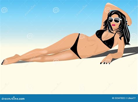 Jeune Femme Sexy Dans Le Bikini Illustration Stock Illustration Du