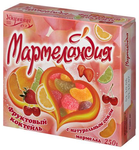Мармелад Ударница Мармеландия Фруктовый коктейль - «Вкуснятина с ...