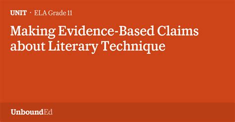 Ela G11 Making Evidence Based Claims About Literary Technique