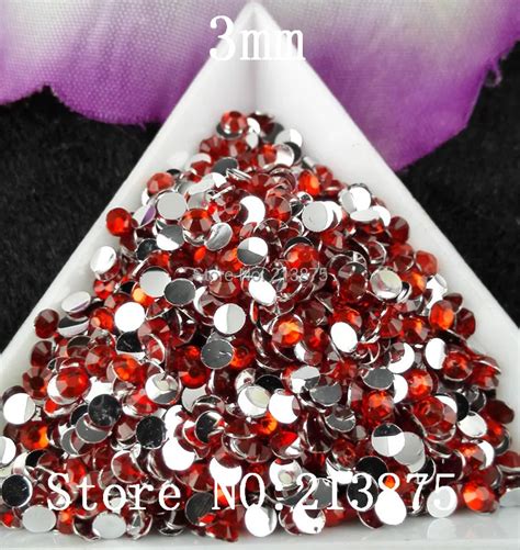 Free Shipping 10000pcs Multiple Facets Red Resin 3mm Flat Back