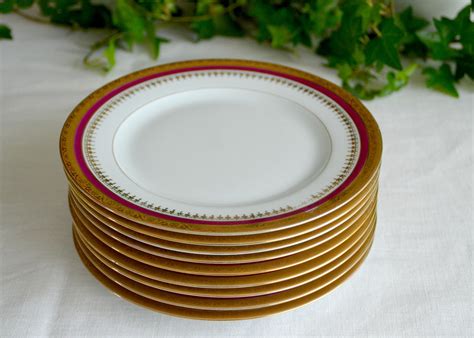 Service D Assiettes Dessert En Porcelaine De Limoges Vintage Motif