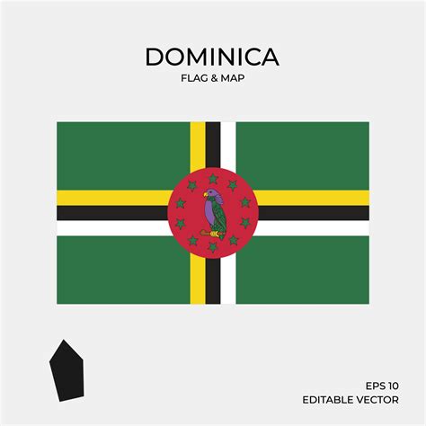 Dominica flag and map 2045924 Vector Art at Vecteezy