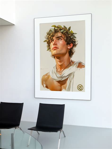 Helios Ascendant Greek God Poster Ai Art Gay Male Poster Art Male Pin Up Gay Pulp Art Queer