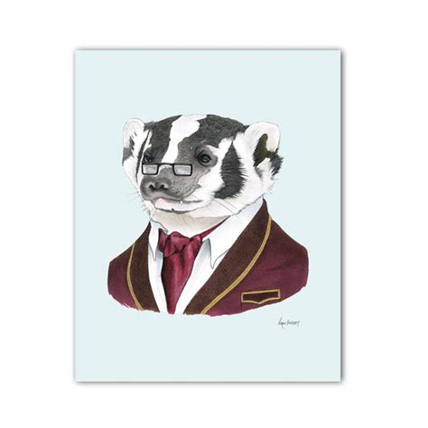 Badger Art Print 5x7 - Etsy