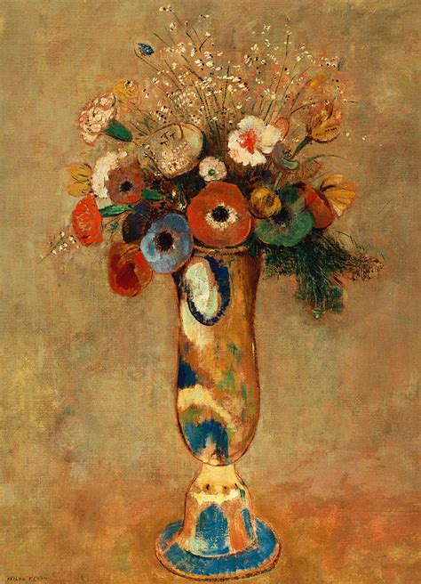 Vase Of Flowers Painting By Odilon Redon Fine Art America