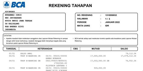 Contoh Nomor Rekening Bank Aceh Homecare24