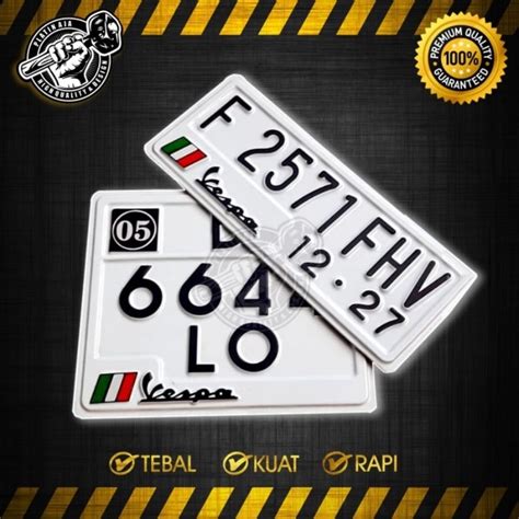 Jual Plat Nomor Vespa Matic Jadul Custom Baut Tanam Rapi Shopee