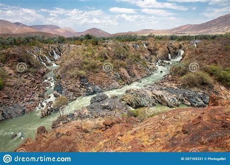 Epupa Falls On The Kuene River Namibia Stock Image Image Of Sunrise