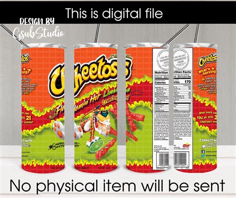 Cheetos Falmin Hot Limon Tumbler Wrap Cheetos Tumbler Design