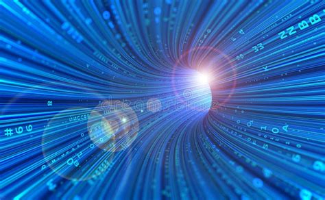 High Speed Data Transmission Tunnel Internet Gateway Data Flow Stock