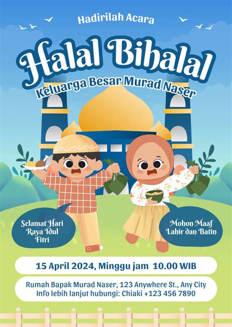 Gratis Contoh Undangan Halal Bihalal Terbaru Canva