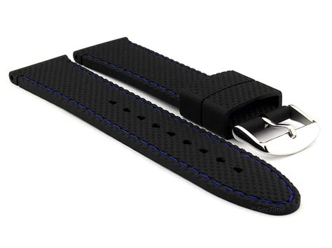 Black Mm Silicon Rubber Watch Strap Waterproof St Ba