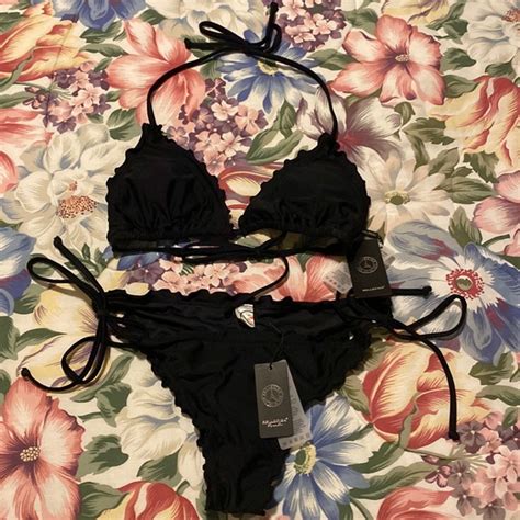 Relleciga Swim Rellecgia Black Ruffle Bikini Two Piece Poshmark