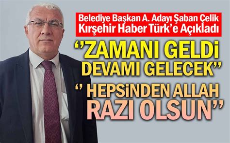 Kırşehir Belediye Başkan A Adayı Şaban Çelik ten Özel Açıklamalar