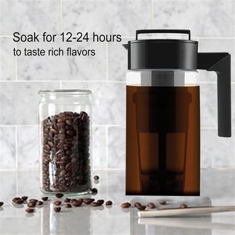 Cold Brew Coffee Maker Kettle With Filter Handle Design Airtight Seal