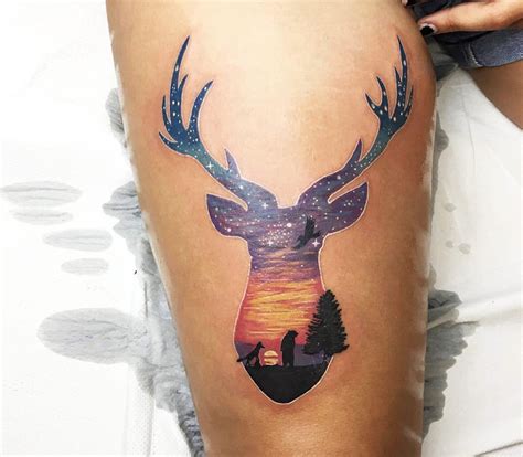 Silhouette Deer tattoo by Andrea Morales | Photo 17649