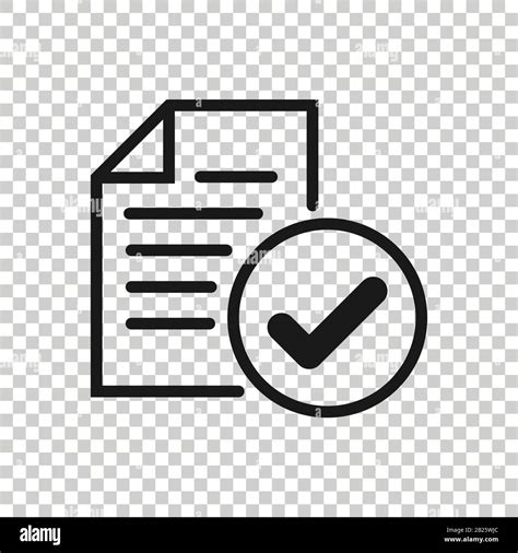 Approved Document Icon In Flat Style Authorize Vector Illustration On