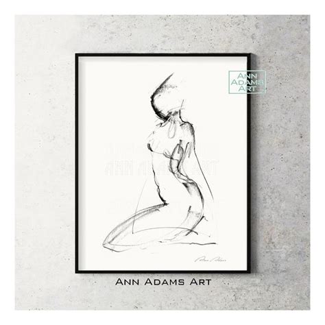 Nude Figure Drawing Minimalist Art Abstract Artwork Simple Line Abstract Painting Art Print