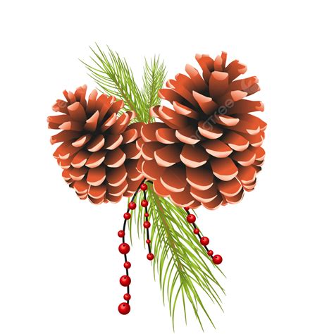 Pine Cone With Christmase Leaves Decoration 01 Christmas Decoration Pinecone With Fruit