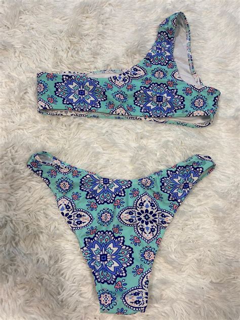 Bikini Malla Celeste Con Mandalas Saldos Vip Tienda Virtual
